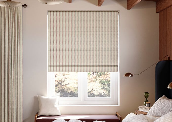 Emily Bond Block Printed Stripe, Pink & Blue - Twist&Fit Roman Blind - Image 3